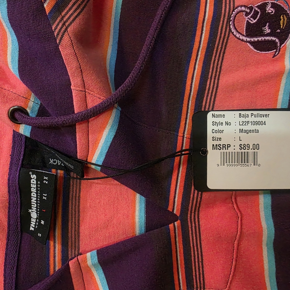 The Hundreds Baja Pullover - Magenta and Black